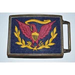 Nice Original Vintage Large Eagle Bird Crest Patch-On-A-Belt Buckle Rare
